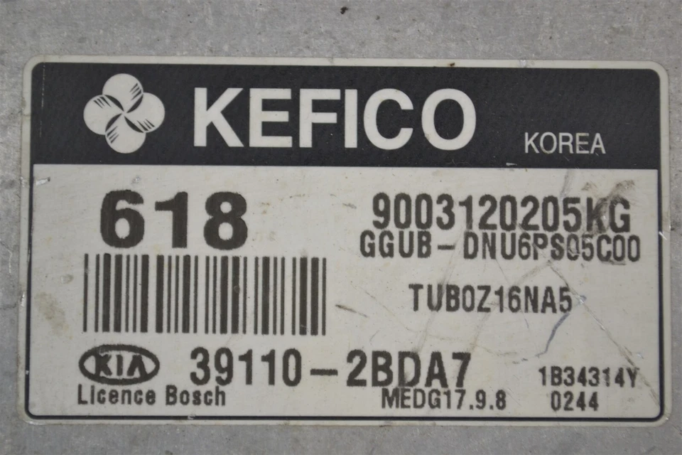 391102BDA7 Kia Rio 2012-2014 Engine Control Unit ECU Module 1C3 372 B8 - Image 3 of 4