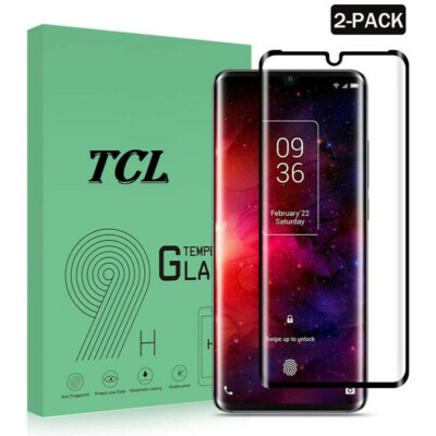3D Curved Full Cover For TCL 10 Pro,20 Pro 5G Tempered Glass Screen Protector x2