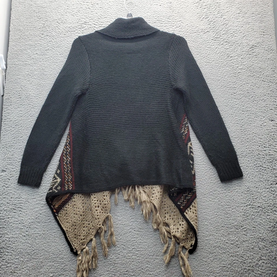 Cárdigan suéter Love Token para mujer M multi elástico flecos manga larga frente abierto Foto 2 de 4