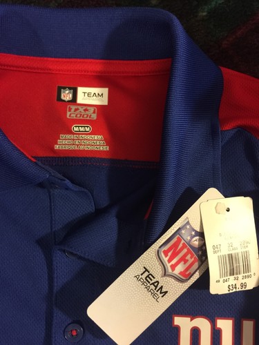 Men's NEW NFL TEAM APPAREL M Medium SS 3 Button New York Giants Polo Shirt - Picture 7 of 7