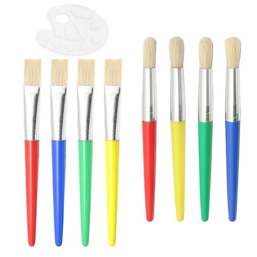 8 pennelli per bambini, pennelli da pittura, pittura, scarabocchiare, (u6L)