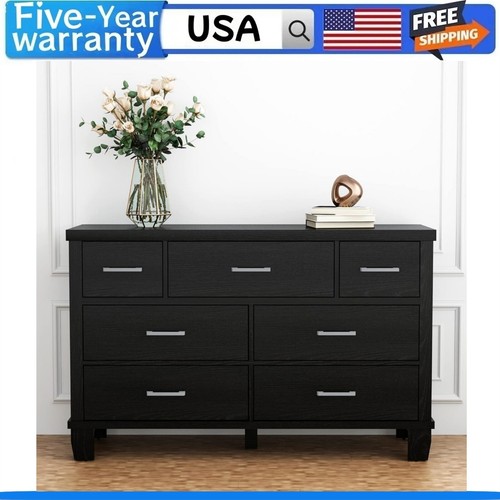 7 Drawer Dresser for Bedroom Wood Dresser Chest of Drawer for Closet Organizer