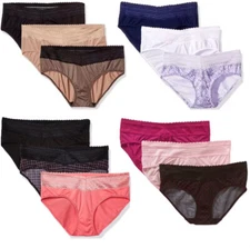 Lot Of 12, Warners No Muffin Top Hipsters With Lace, Size 9/2XL, NWT