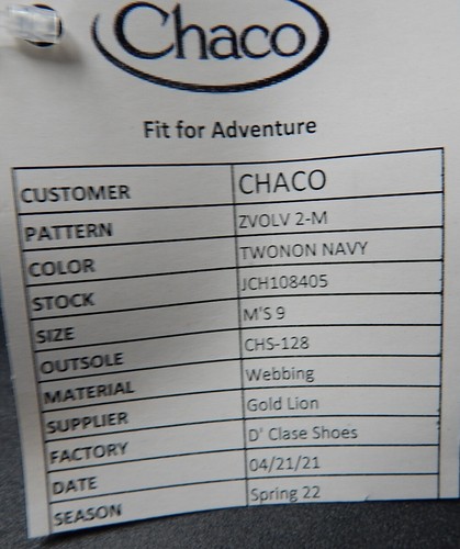 Chaco Z/Volv 2 Size US 9 M EU 42 Men's Strappy Sport Sandals Fret Navy JCH108405 - Picture 8 of 8