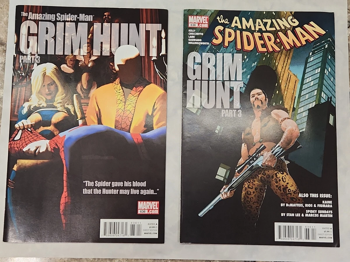 GRIM HUNT Part 3 Amazing Spider-Man #636 lot of 2 Marvel Cover A + B Unread  NM+ | eBay