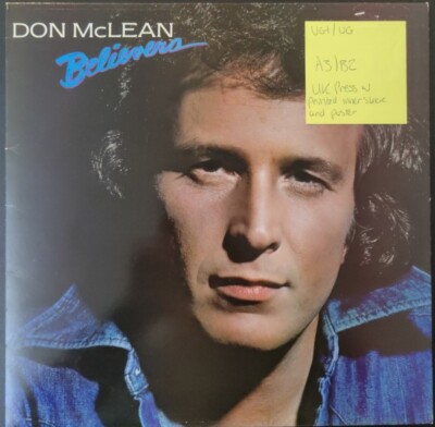 Don McLean Believers Vinyl Record VG+/VG EMC3396 1981 