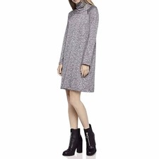 BCBGeneration Sweater Dress Gray Cowl Neck Long Sleeve Knit Size L