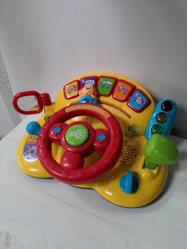 Vtech 80-166601 Turn and Learn Driver Toy - Yellow USED TESTED WORKING