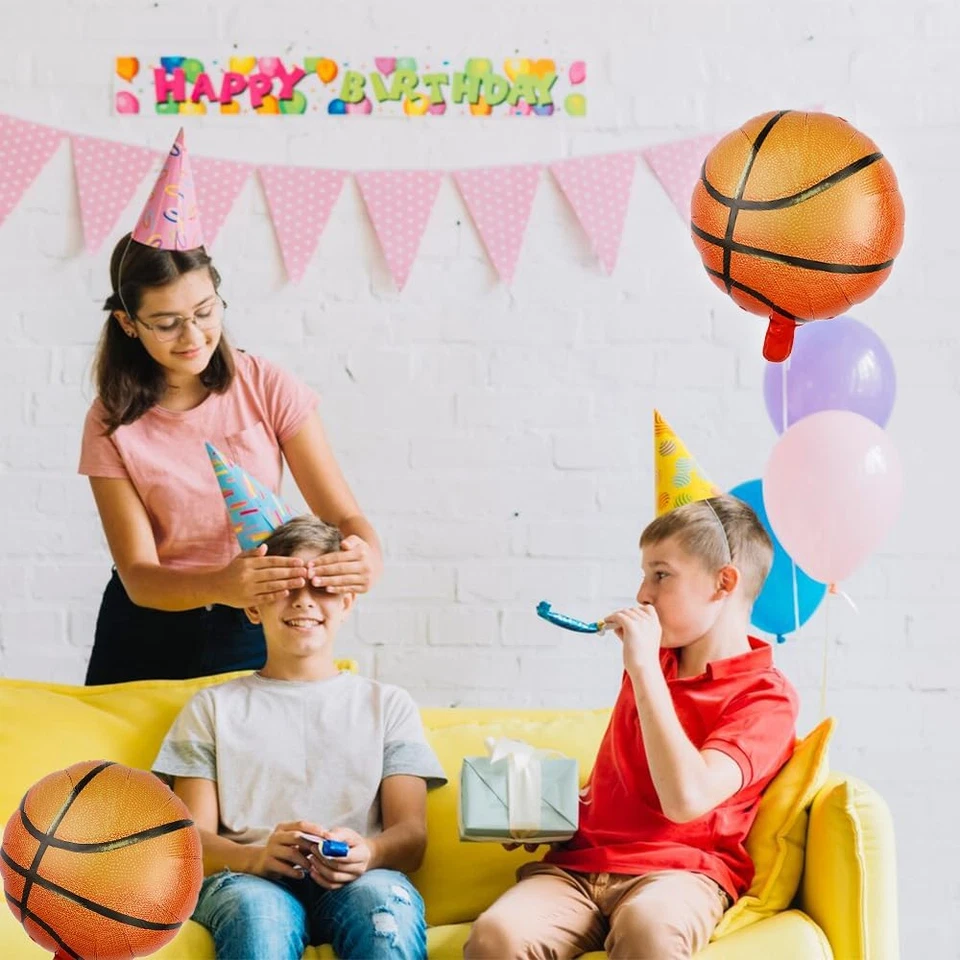 Globos deportivos de 20 piezas de papel aluminio de baloncesto de 18 pulgadas Mylar Foto 4 de 4