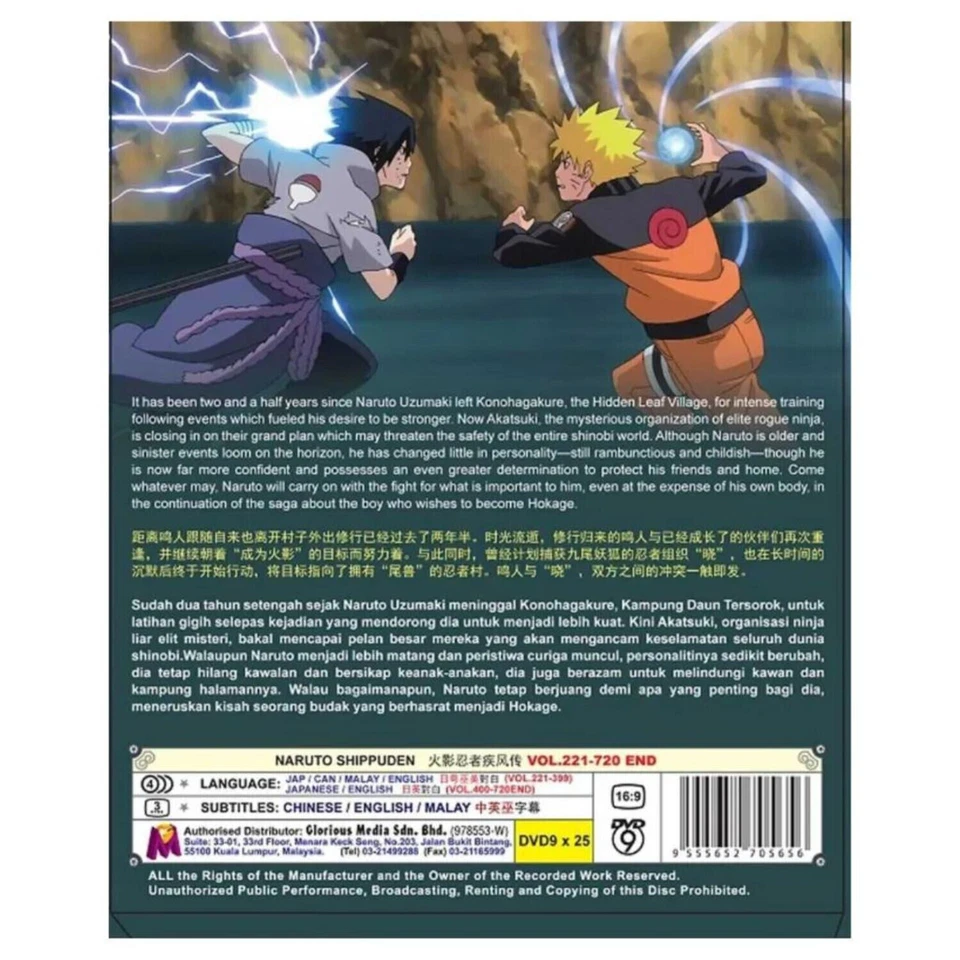 Shippuden Naruto TV Series DVDs Box Set (Episodes 221-720) with English Dubbed Foto 2 de 2