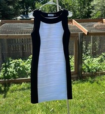 NWOT Calvin Klein Colorblock Black and White Sheath Dress • Size 6