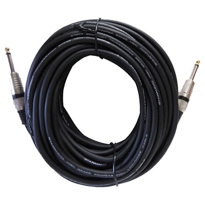 50ft Instrument Guitar Audio Speaker Cable 6.35mm 1/4'' to 1/4'' Mono Male Cord