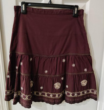 Uniform John Paul Richard Petites Women's Brown Cotton Midi Skirt Size PS