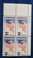1964 US SCOTT#1249  5C STAMP BLOCK OF 4