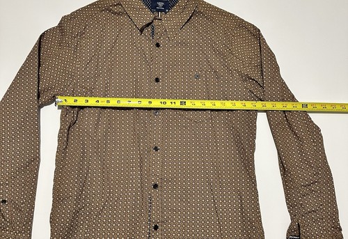 Level Ten Men's Long Sleeve Button Up Shirt Medium Brown Blue White - Picture 5 of 5