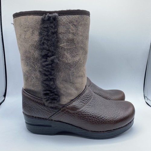 Dansko Brown Leather Shearling Fur 