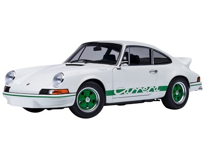PORSCHE 911 CARRERA 2.7 RS WHITE W/GREEN STRIPES 1/18 MODEL CAR BY AUTOART 78031