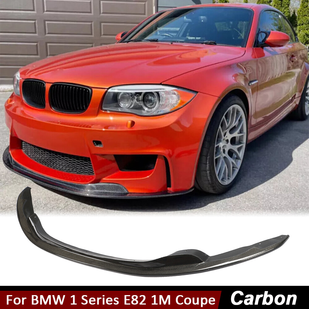 Real Carbon Front Bumper Lip Chin Spoiler For BMW 1 Series E82 1M Coupe 2012-18