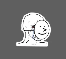 Raging Meme Sticker Mask Waterproof NEW