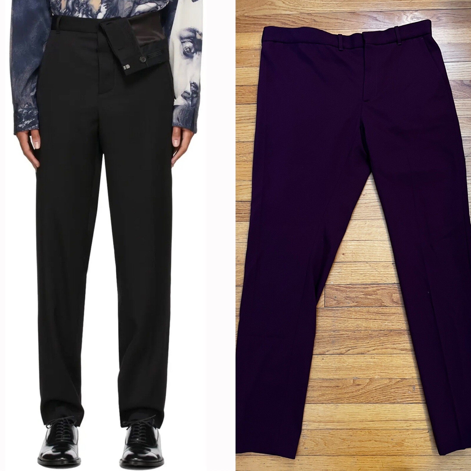 NWOT Y/PROJECT Plum Asymmetrical Waist Trousers Unisex Size S $635