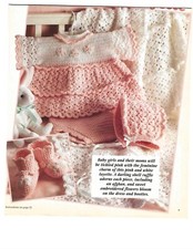 Tickled Pink layette for baby;  544 -9 vintage crochet pattern