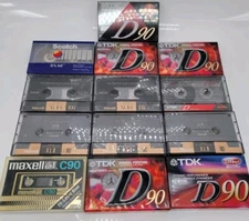 Lot 13 Used Audio Cassettes Maxell XLII, TDK D90, UD XL-II, XLII-s 100