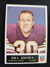 1965 Philadelphia Football Card #102 Bill Brown Minnesota Vikings Vg Free Ship!