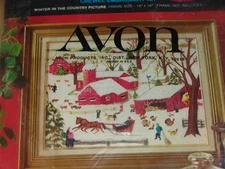 Avon Creative Needlecraft Crewel Embroidery Kit Winter The Country Picture NEW