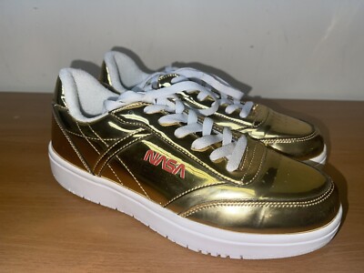 Womens NASA Capsule Shoes Sneakers Gold Iridescent Shiny Space Science Sz  8M