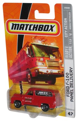Matchbox Stadt Aktion (2008) Rot Ford F-100 Panel Lieferung Spielzeug Lkw #47