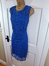 Coast Blue Floral Lace Lined Overlay Dress, UK 18, New With Tags