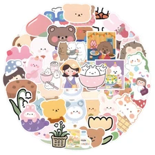 100pcs Cute Pastel Animal Stickers Pack For Children Kids Babies Bear Decal Gift