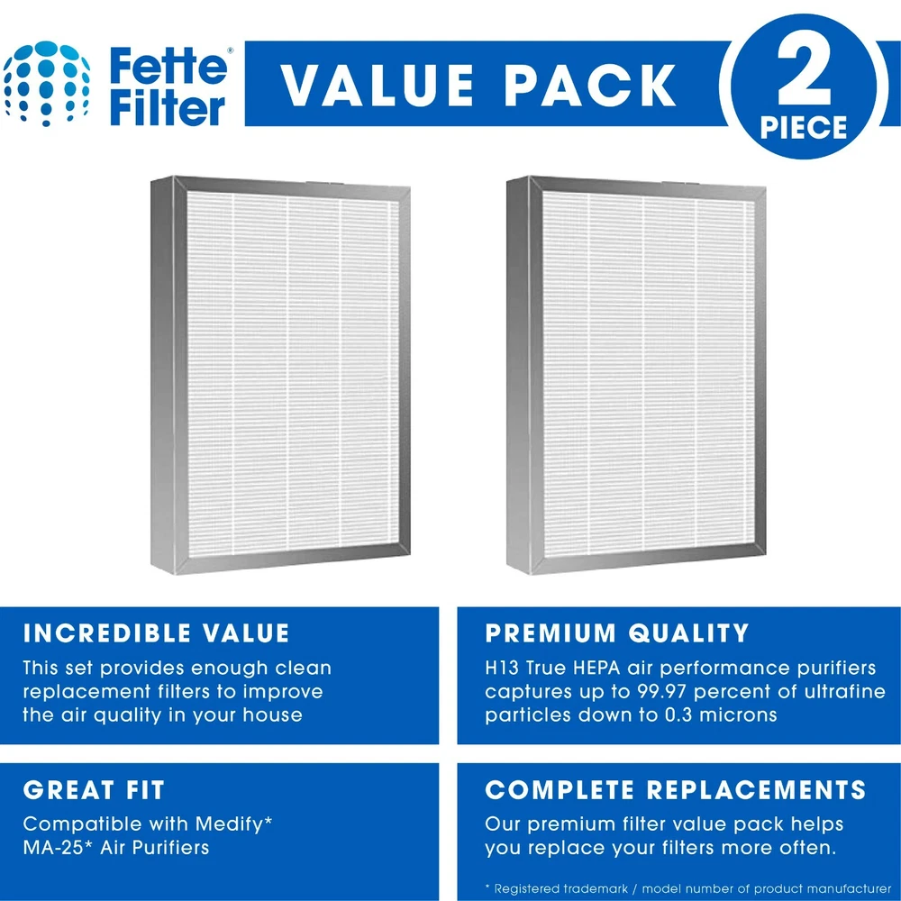 Air Purifier Compatible with Medify MA-25 H13 Filters  (2Filters)