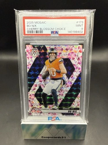 2025 Panini Mosaic Choice Cherry Blossom BO NIX 18/20 PSA 9 Mint BRONCOS 🔥🔥