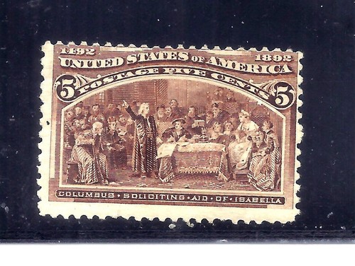 US Stamp - #234 - MLH - 5 cent 1893 Columbus Issue - CV $55