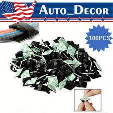 100Pcs Cable Clips Self-Adhesive Cord Management Wire Holder Organizer Clamp NEW