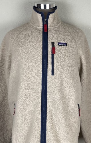 Patagonia Deep Pile Fleece Jacket Retro Full Zip Oatmeal Beige Full Zip Men’s XL