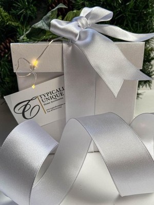 10 Meter Weihnachtsband weiß Satin Drahtkante Geschenkverpackung Basteln Schleifen ''rein''