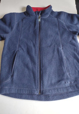 LL Kids by LL Bean Fleece Jacket Liner Size 8 Blue Full Zip Reflectors