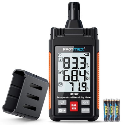 Protmex HT607 Temperatur Luftfeuchtigkeit Messgerät Hochpräzises Digitales Hygrometer mit