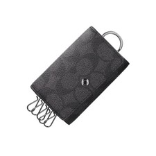  Coach Key Case 5 Ring Key Case Signature CAR00 QBMI5 QC/Charcoal/Black
