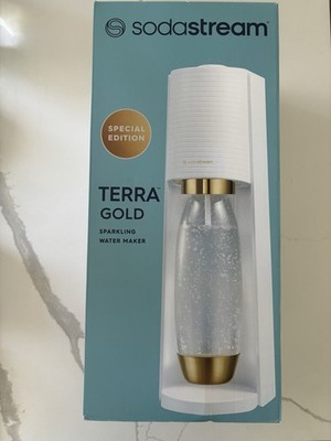 SodaStream Terra Sparkling Water Maker with CO2 & Carbonating Bottle White/Gold