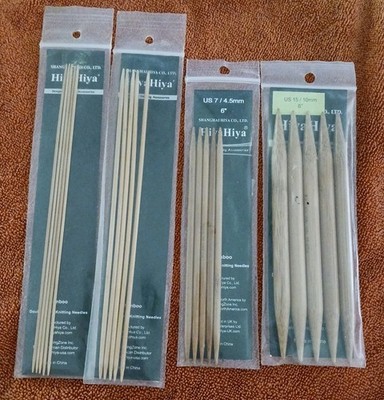 HiyaHiya Double Point Needles - Bamboo - Lot of 4 - Knitting