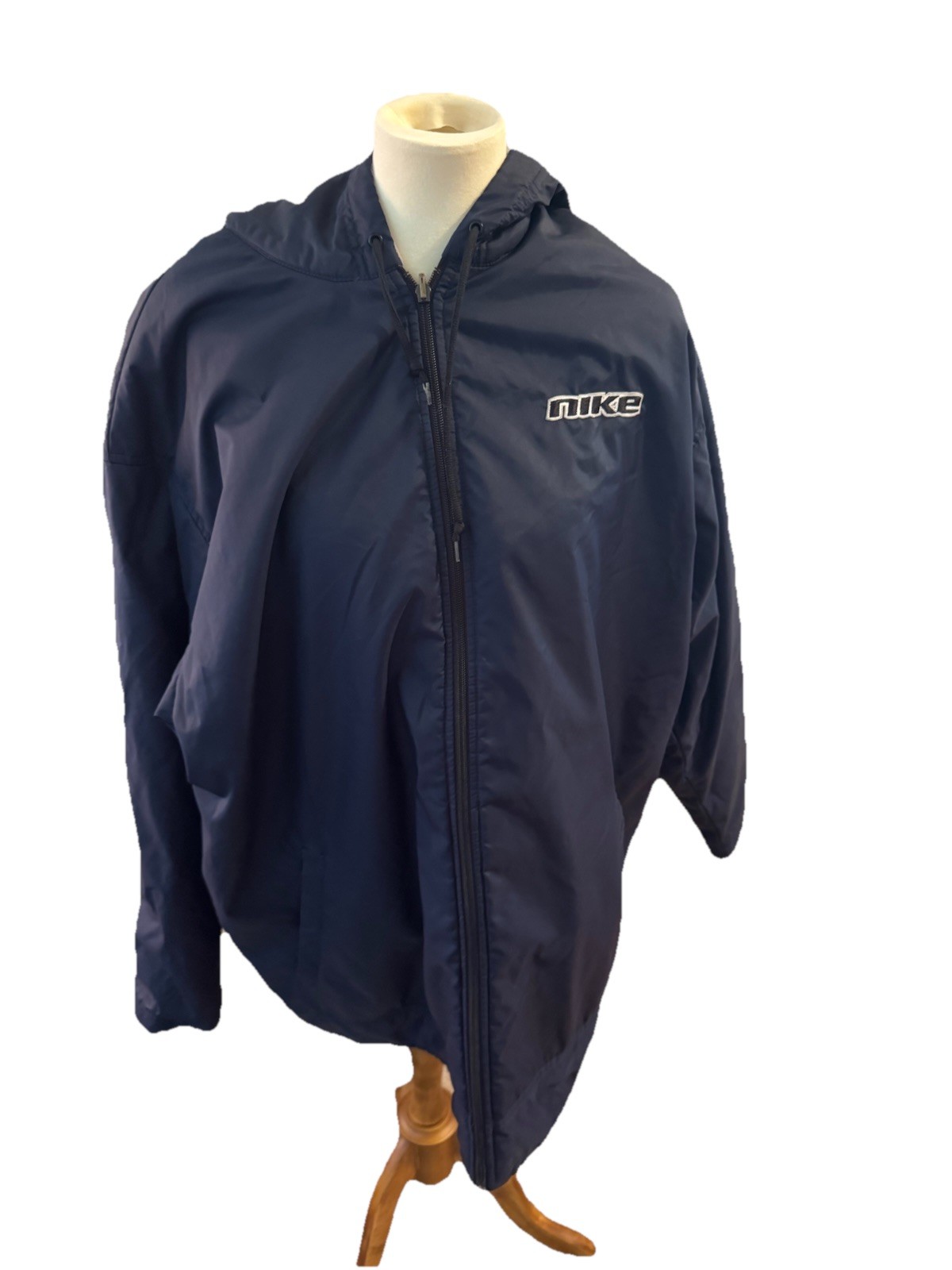 SACAI X NIKE Giacca Nike vintage uomo XL blu foderata in pile cappotto con cappuccio Y2K 00s spellout LEGGI