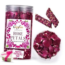 Dried Rose Petals Edible Flowers, Real Dry Red Roses Buds, Food Grade for Tea