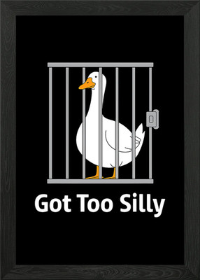 Duck Got Too Silly Framed Wall Art Poster Canvas Print Picture