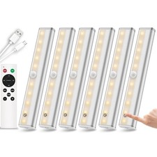 Remote Control Under Cabinet Lighting Wireless 6 Pack, 20-Led Dimmable