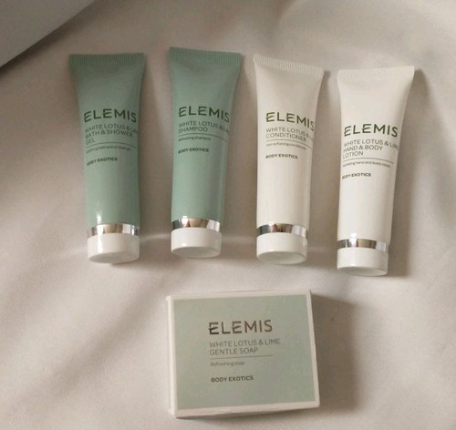 Elemis Travel Size Lime&Lotus Shampoo/Conditioner/Shower Gel/Body Lotion/Soap - Picture 1 of 2