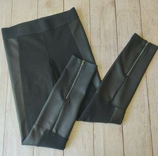 Express Black Faux Leather Stretch Leggings, Size M