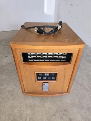 Flametec ND-48 Portable 1500W Electric Fireplace Heater Cherry Wood w/ Remote - Image 1 of 4